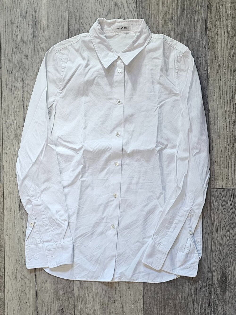 Babaton Aritzia Womens White Cotton Long Sleeve Button Up Dress Shirt Size M